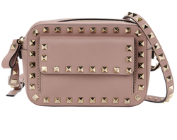 Rockstud Crossbody, Leather, Pink, MII, 3*